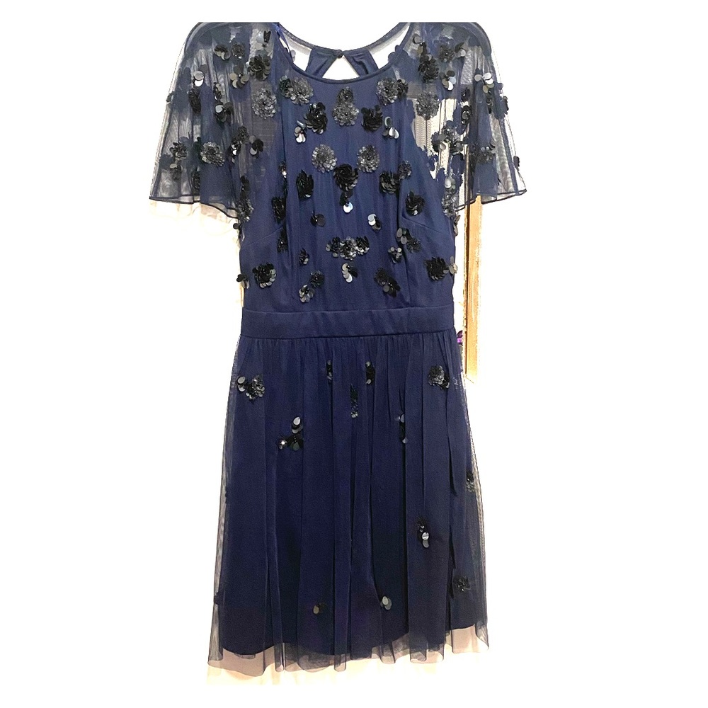 NWT Gianni Bini sz 12 Backless Beaded Tulle Dress